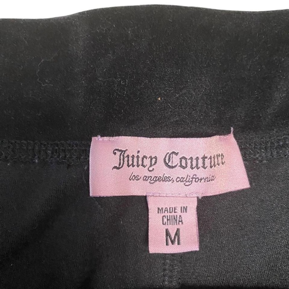 Juicy Couture black velour wide leg sweatpants M - Picture 2 of 5